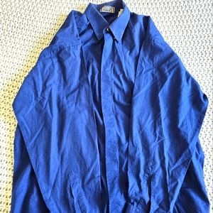 Versace designer button down mens size 41-16 Blue